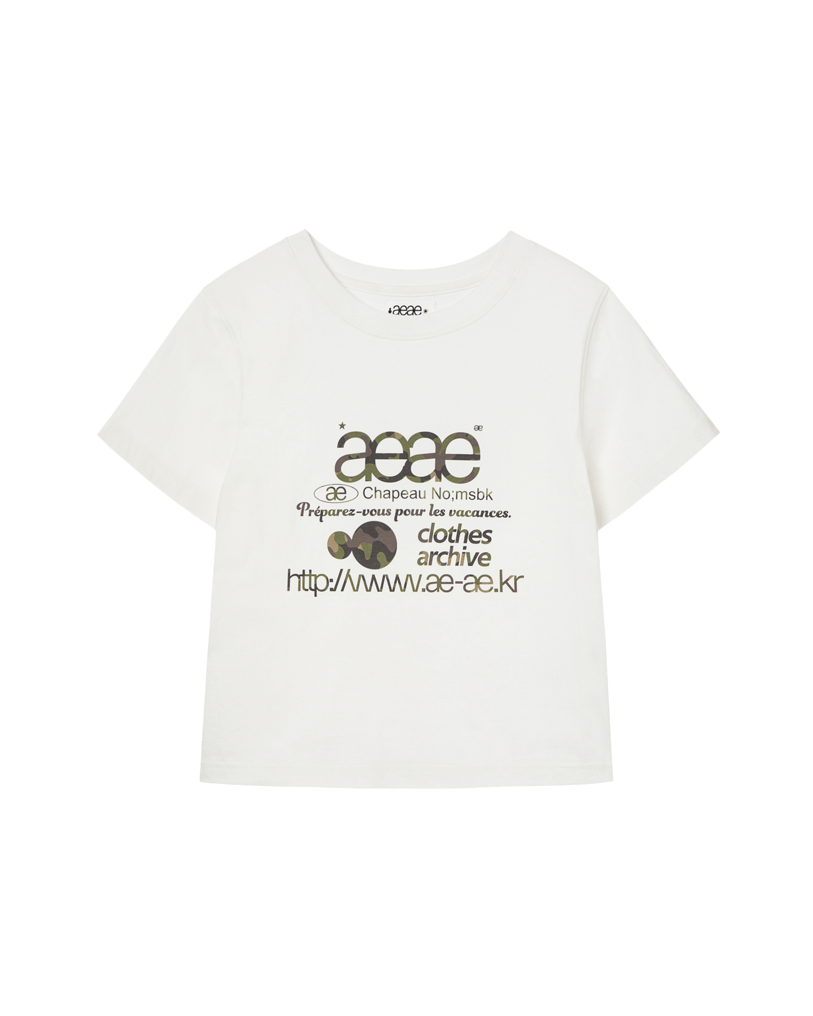 WEB LOGO CROP T-SHIRTS [WHITE/CAMO]