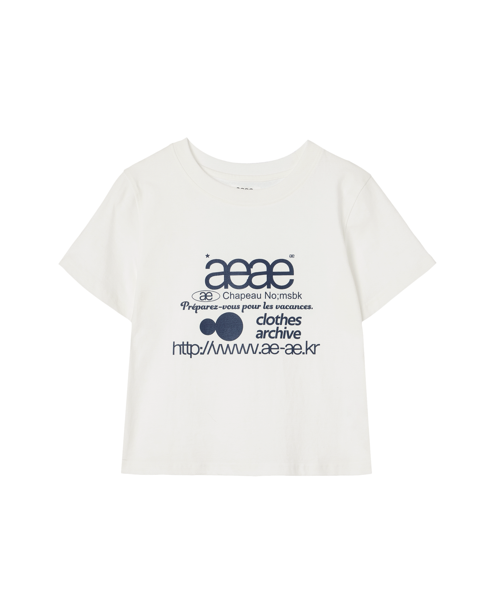 WEB LOGO CROP T-SHIRTS [WHITE/BLUE]