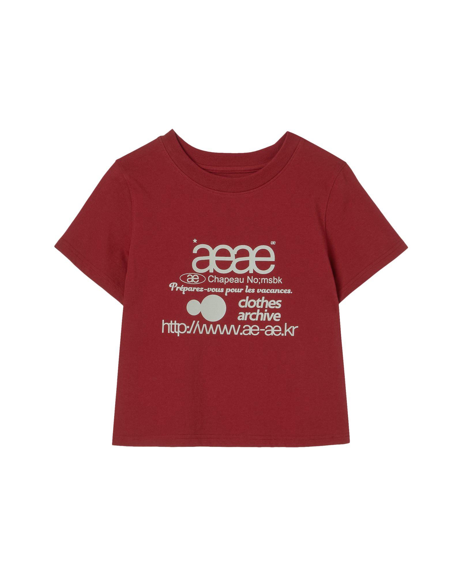 WEB LOGO CROP T-SHIRTS [BURGUNDY]
