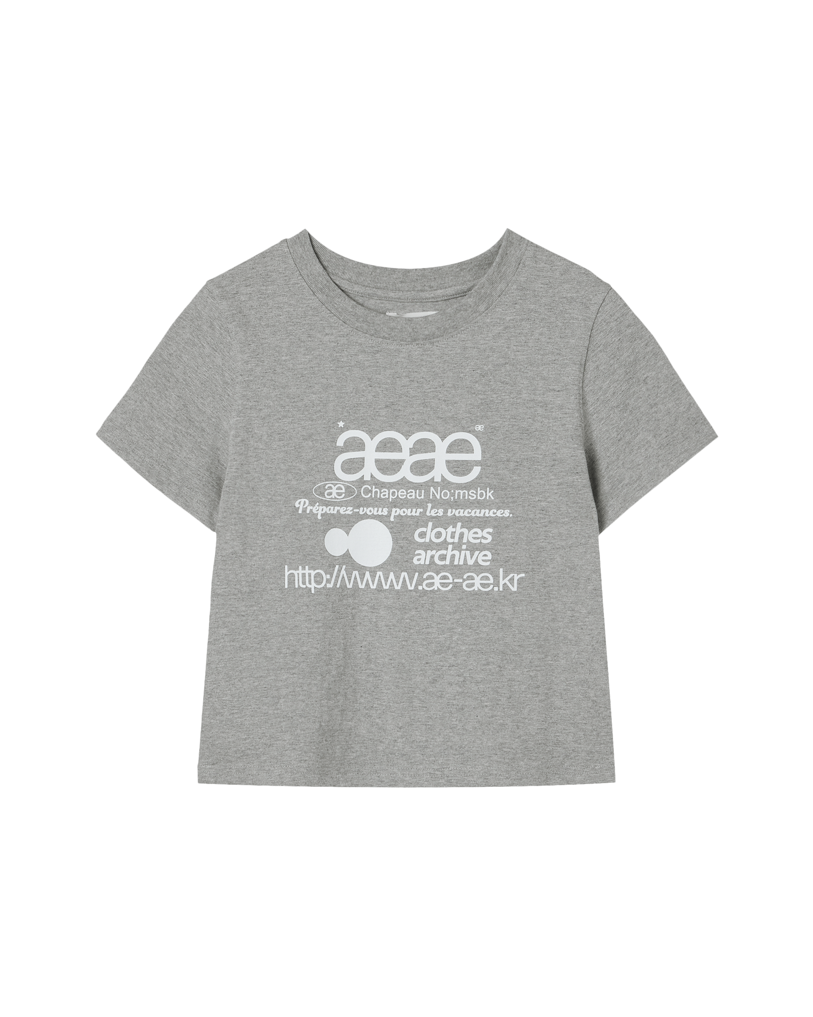 WEB LOGO CROP T-SHIRTS [MELANGE GREY]