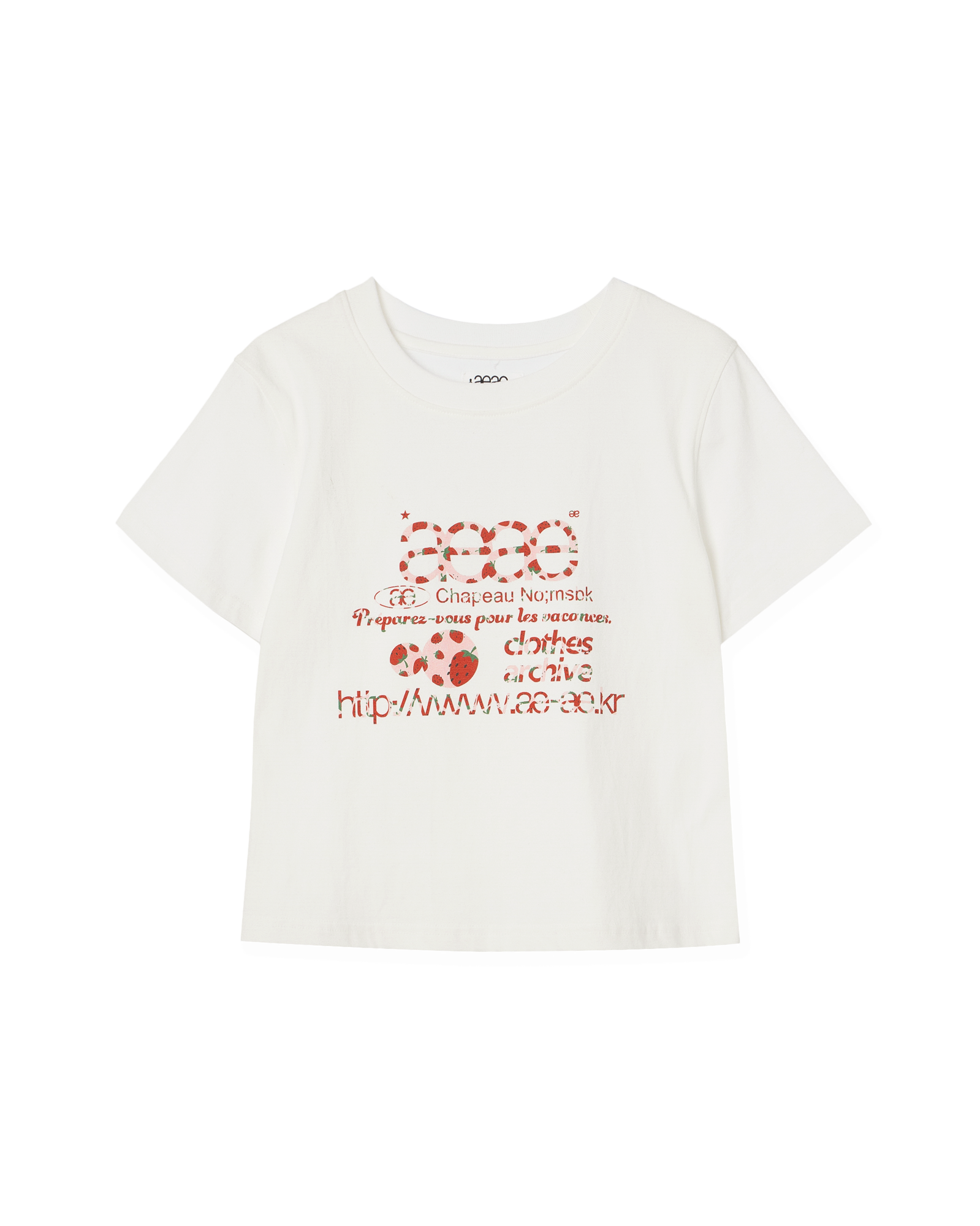 WEB LOGO CROP T-SHIRTS [STRAWBERRY]